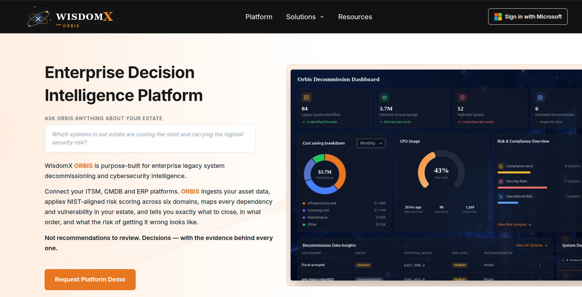 WisdomX ORBIS screenshot